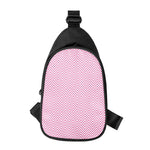 White And Pink Zigzag Pattern Print Chest Bag