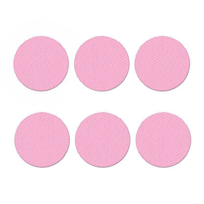 White And Pink Zigzag Pattern Print Coaster Set