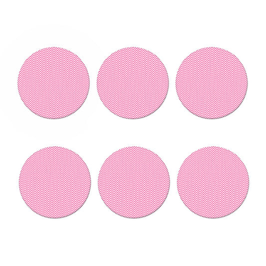 White And Pink Zigzag Pattern Print Coaster Set