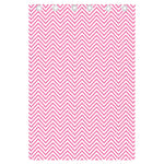White And Pink Zigzag Pattern Print Curtain