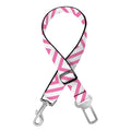 White And Pink Zigzag Pattern Print Dog Seat Belt