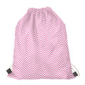 White And Pink Zigzag Pattern Print Drawstring Bag