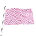 White And Pink Zigzag Pattern Print Flag