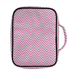 White And Pink Zigzag Pattern Print Front Pocket Bible Bag
