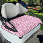 White And Pink Zigzag Pattern Print Golf Cart Seat Cover