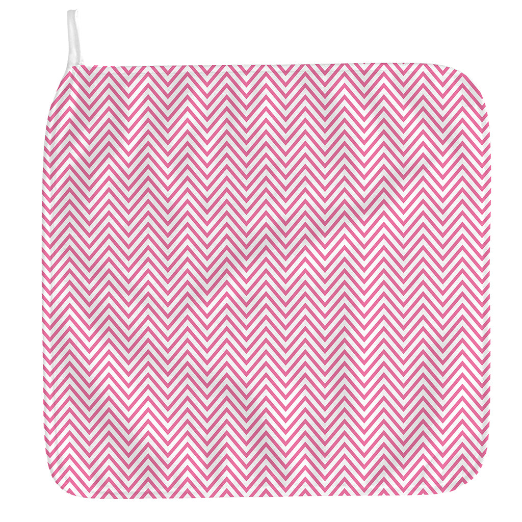 White And Pink Zigzag Pattern Print Hand Towel