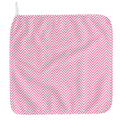 White And Pink Zigzag Pattern Print Hand Towel