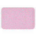 White And Pink Zigzag Pattern Print Indoor Door Mat