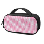 White And Pink Zigzag Pattern Print Insulin Cooler Travel Case