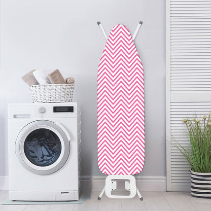 White And Pink Zigzag Pattern Print Ironing Board Cover