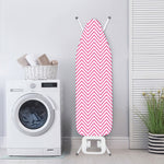 White And Pink Zigzag Pattern Print Ironing Board Cover