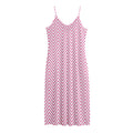 White And Pink Zigzag Pattern Print Jersey Midi Cami Dress