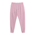White And Pink Zigzag Pattern Print Jogger Pants