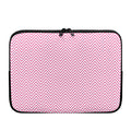 White And Pink Zigzag Pattern Print Laptop Sleeve
