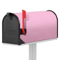 White And Pink Zigzag Pattern Print Mailbox Cover