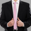 White And Pink Zigzag Pattern Print Necktie