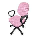 White And Pink Zigzag Pattern Print Office Chair Cover
