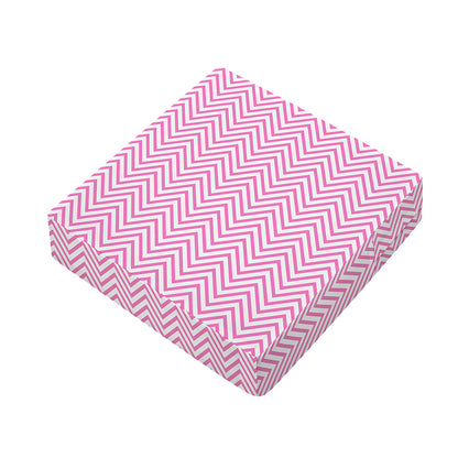 White And Pink Zigzag Pattern Print Outdoor Seat Cushion Cover