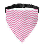 White And Pink Zigzag Pattern Print Over The Collar Dog Bandana
