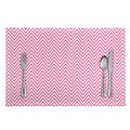 White And Pink Zigzag Pattern Print Placemat