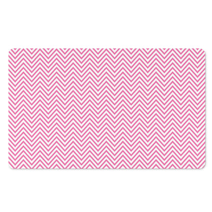 White And Pink Zigzag Pattern Print Polyester Doormat