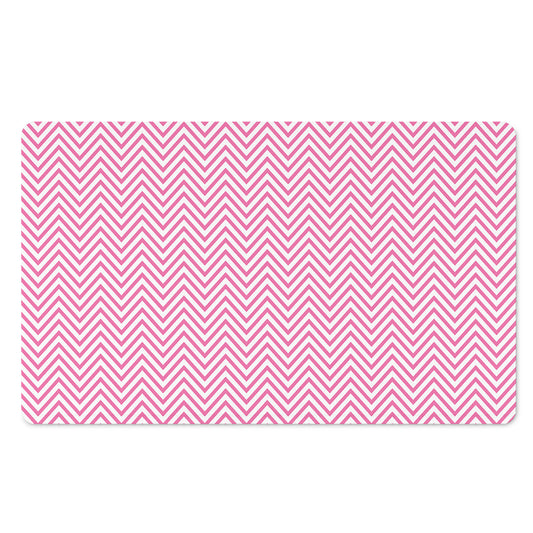 White And Pink Zigzag Pattern Print Polyester Doormat