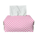White And Pink Zigzag Pattern Print Rectangle Tissue Box Cover