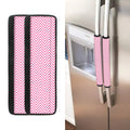 White And Pink Zigzag Pattern Print Refrigerator Handle Covers