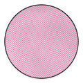 White And Pink Zigzag Pattern Print Round Floor Mat