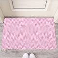 White And Pink Zigzag Pattern Print Rubber Doormat