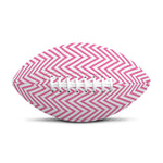 White And Pink Zigzag Pattern Print Rugby Ball