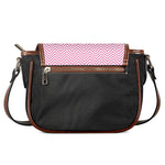 White And Pink Zigzag Pattern Print Saddle Bag