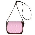 White And Pink Zigzag Pattern Print Saddle Bag