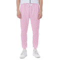 White And Pink Zigzag Pattern Print Joggers