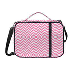 White And Pink Zigzag Pattern Print Shoulder Strap Bible Bag