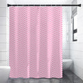 White And Pink Zigzag Pattern Print Shower Curtain