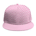 White And Pink Zigzag Pattern Print Snapback Cap