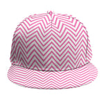 White And Pink Zigzag Pattern Print Snapback Cap