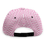 White And Pink Zigzag Pattern Print Snapback Cap