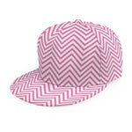 White And Pink Zigzag Pattern Print Snapback Cap