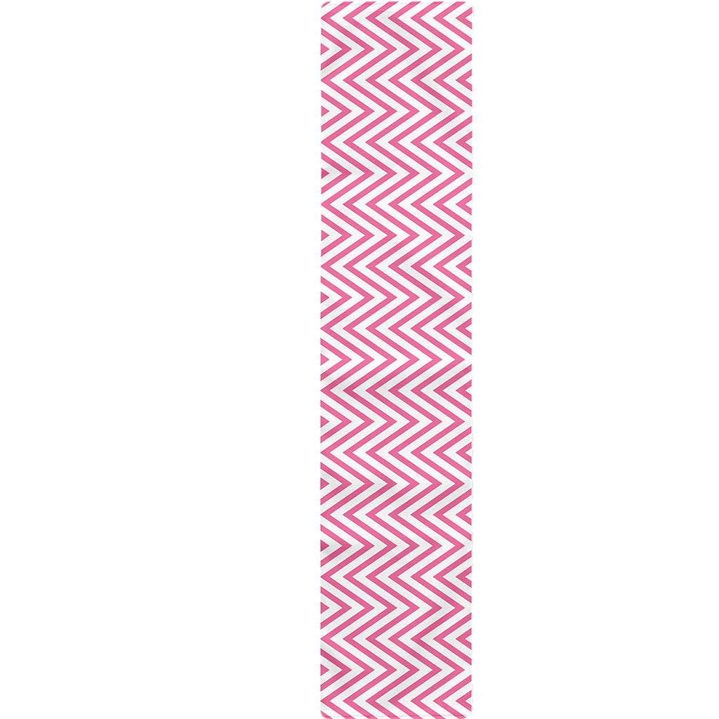 White And Pink Zigzag Pattern Print Table Runner