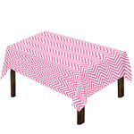 White And Pink Zigzag Pattern Print Tablecloth