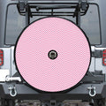 White And Pink Zigzag Pattern Print Tire Cover With Camera Hole