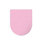 White And Pink Zigzag Pattern Print Toilet Lid Cover