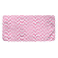 White And Pink Zigzag Pattern Print Towel