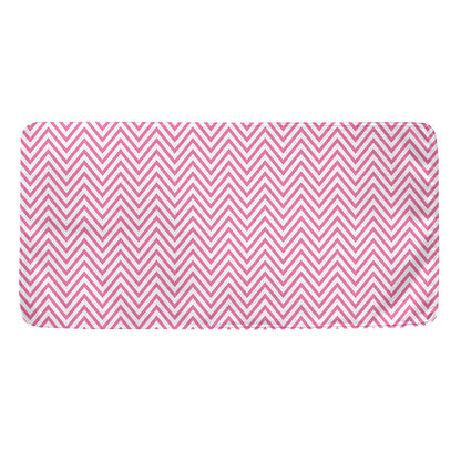 White And Pink Zigzag Pattern Print Towel