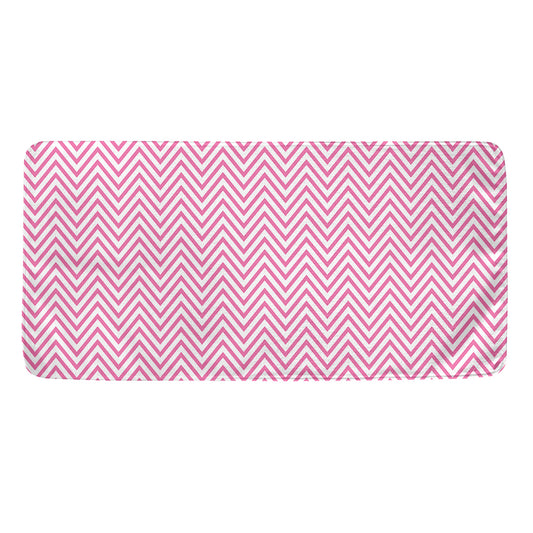 White And Pink Zigzag Pattern Print Towel