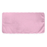 White And Pink Zigzag Pattern Print Towel