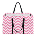 White And Pink Zigzag Pattern Print Utility Tote Bag