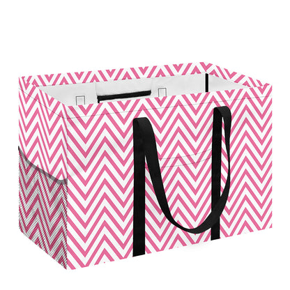 White And Pink Zigzag Pattern Print Utility Tote Bag